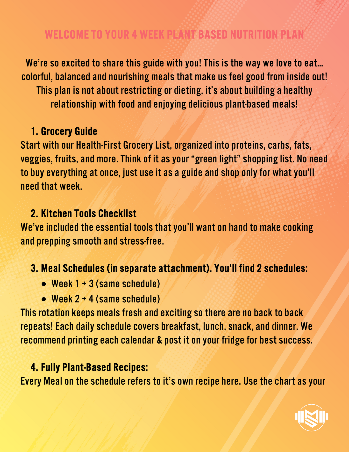 4-Week Plant Based Nutrition Plan