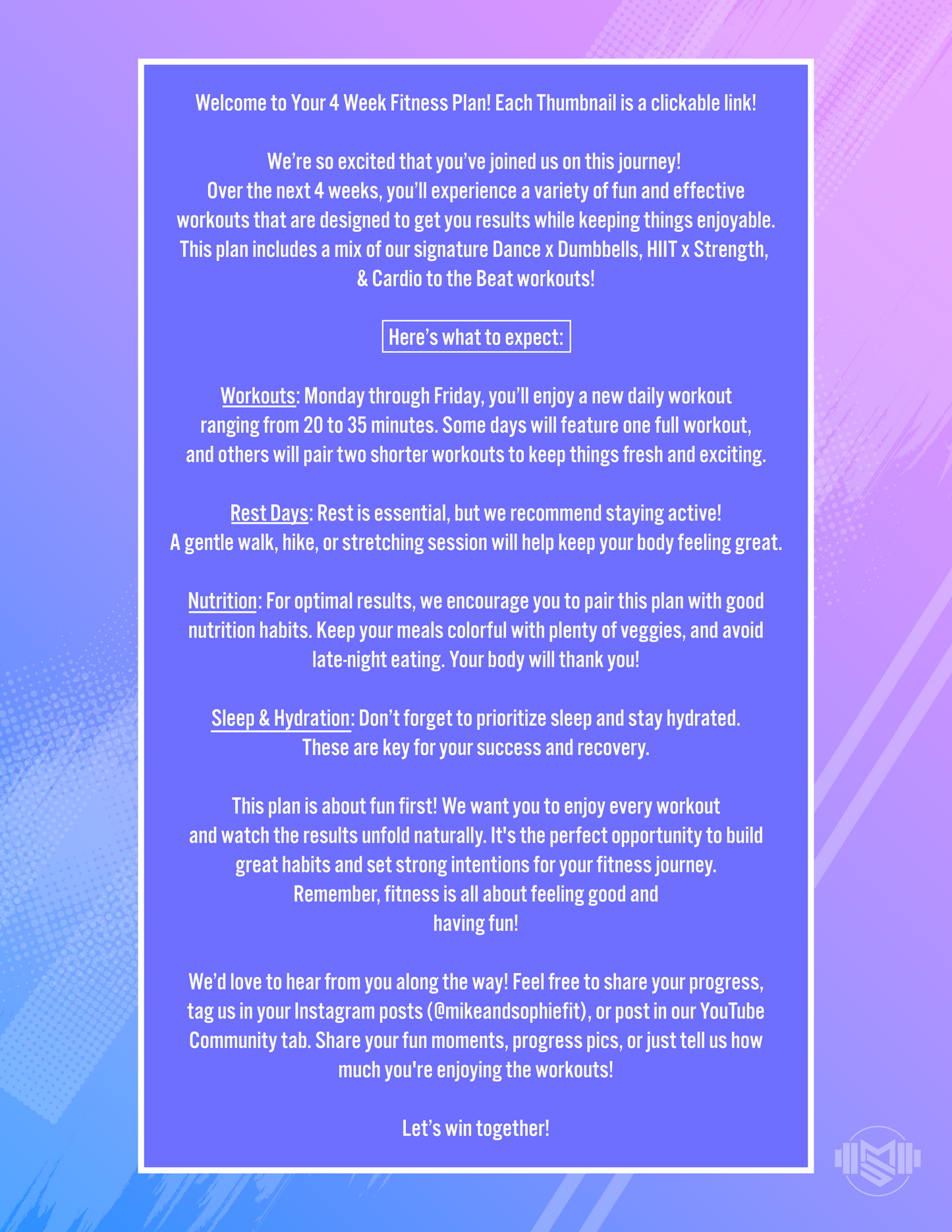 4-Week Fitness Calendar